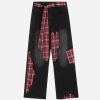 Concert Outfit Plaid Patchwork Jeans