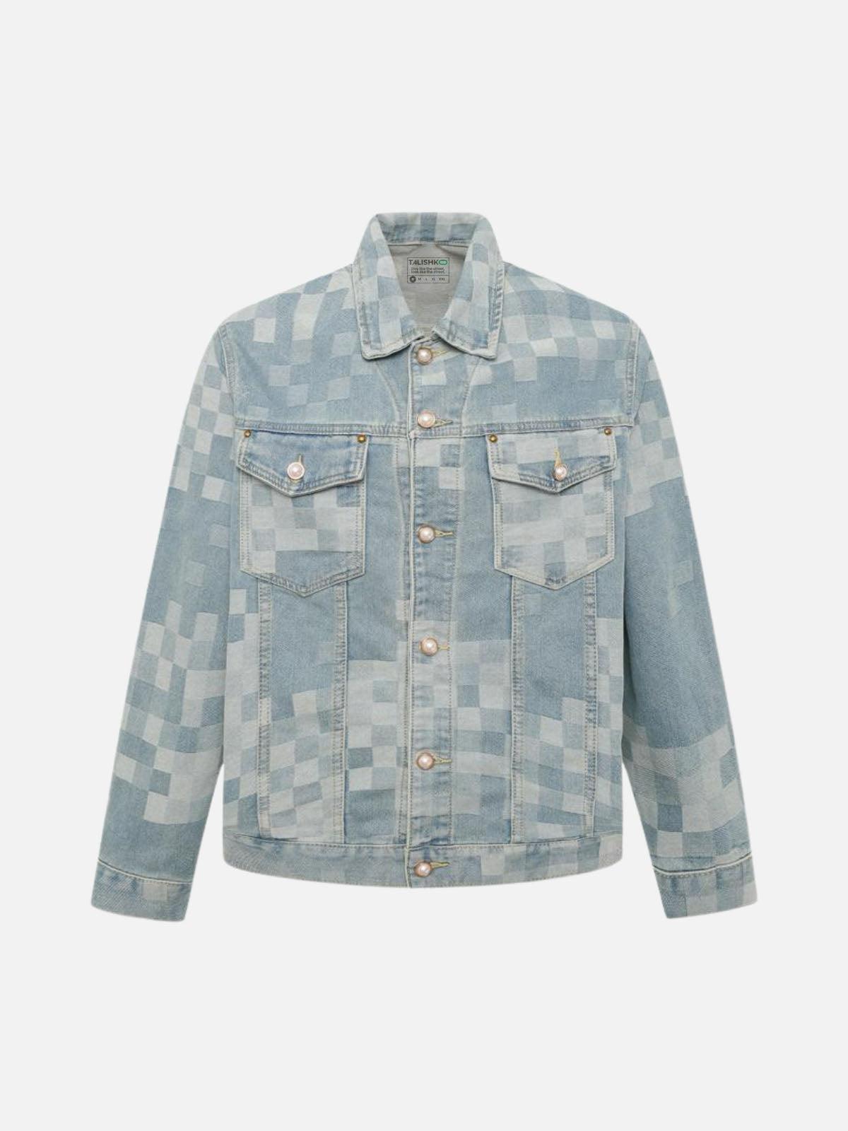 Concert Outfit Plaid Pearl Button Denim Jacket Concert Outfit Plaid Pearl Button Denim Jacket