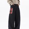 Concert Outfit Plaid Pocket Barrel Loose Jeans