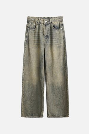 Concert Outfit Plaid Pocket Washed Jeans