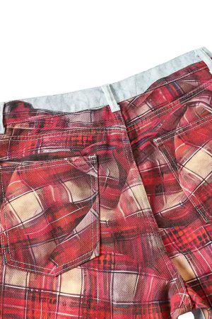 Concert Outfit Plaid Print Baggy Jeans