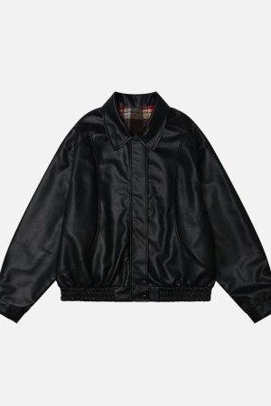 Concert Outfit Plaid Reversible Leather Jacket