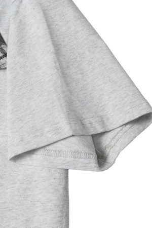 Concert Outfit Plaid Scarf Crew Neck T-Shirt