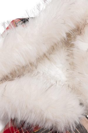 Concert Outfit Plaid Sherpa Lined Fur Hooded Jacket