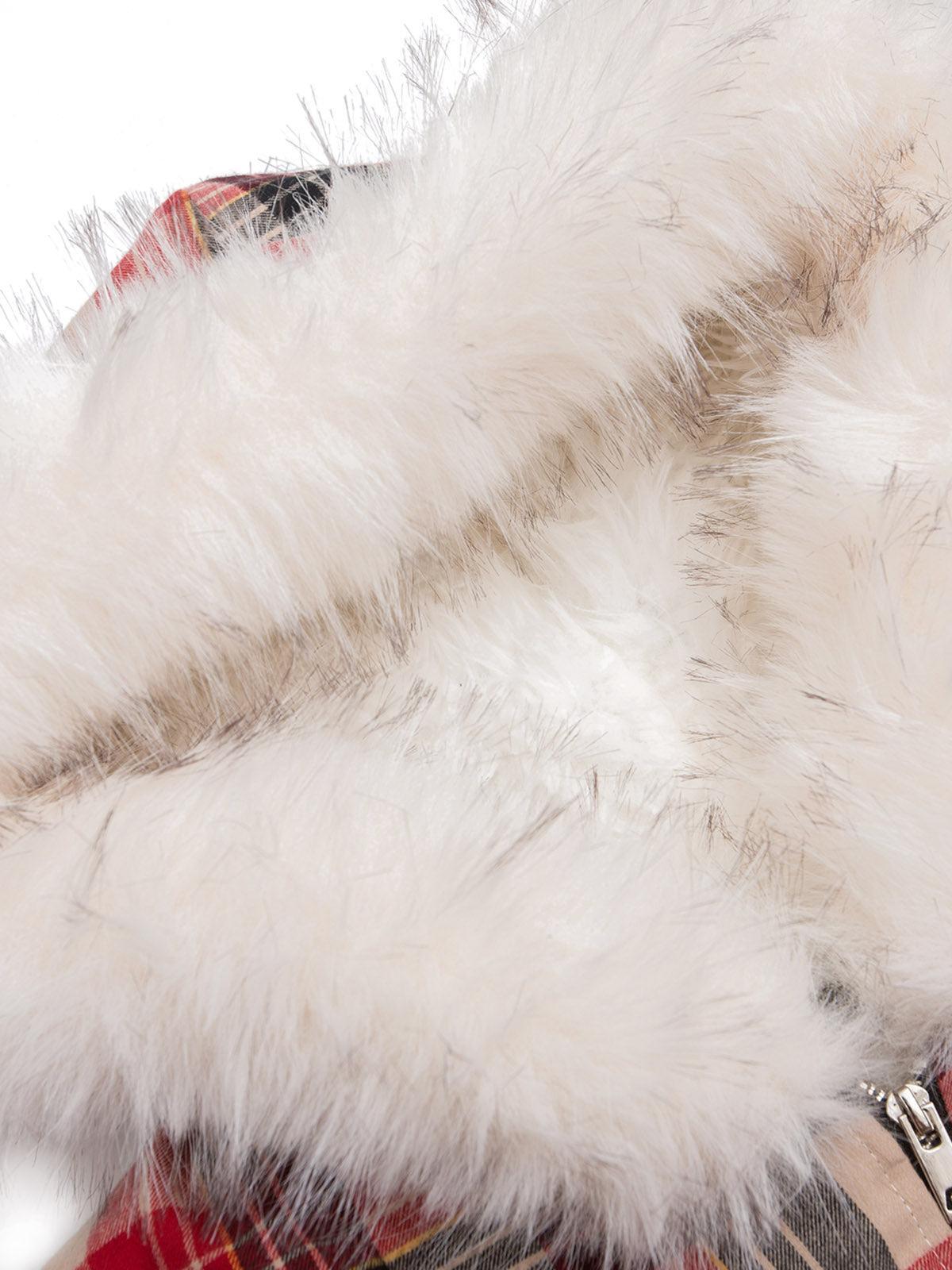 Concert Outfit Plaid Sherpa Lined Fur Hooded Jacket Concert Outfit Plaid Sherpa Lined Fur Hooded Jacket