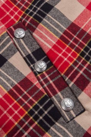 Concert Outfit Plaid Sherpa Lined Fur Hooded Jacket