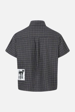 Concert Outfit Plaid Short Sleeve Polo Shirt