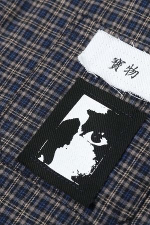 Concert Outfit Plaid Short Sleeve Polo Shirt