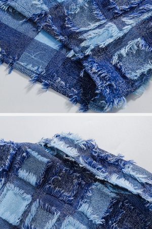 Concert Outfit PLAID Splicing Short Sleeve Shirt