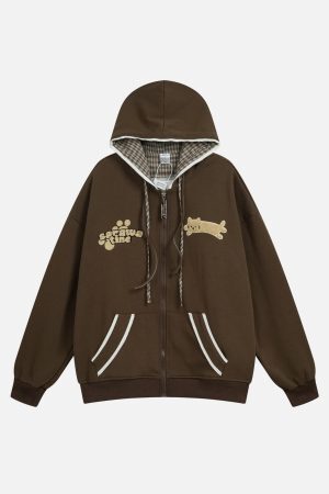 Concert Outfit Plaid Stacked Color Hoodie