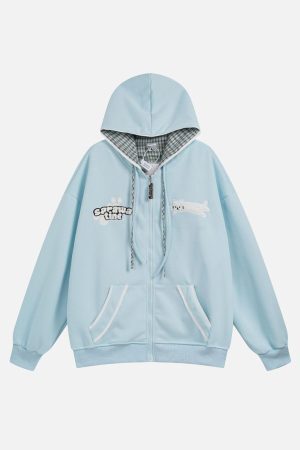 Concert Outfit Plaid Stacked Color Hoodie