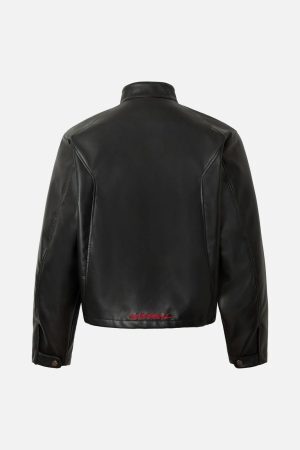 Concert Outfit Plaid Stitching Motorcycle Leather Jacket