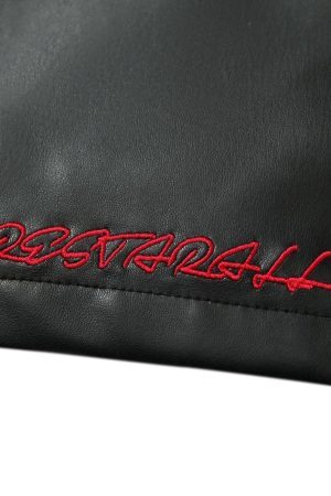 Concert Outfit Plaid Stitching Motorcycle Leather Jacket