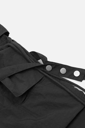 Concert Outfit Pleated Bandage Drawstring Cargo Pants