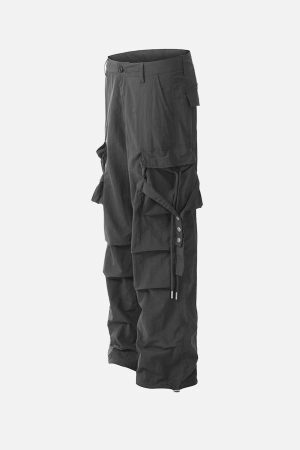 Concert Outfit Pleated Bandage Drawstring Cargo Pants
