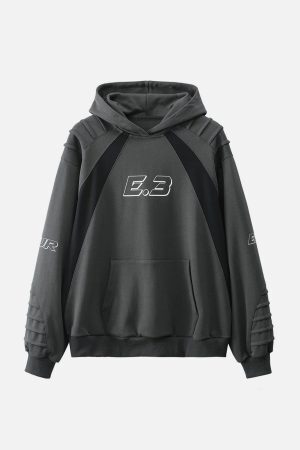 Concert Outfit Pleated Material Splicing Hoodie