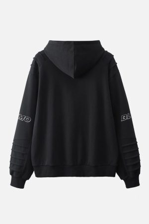 Concert Outfit Pleated Material Splicing Hoodie
