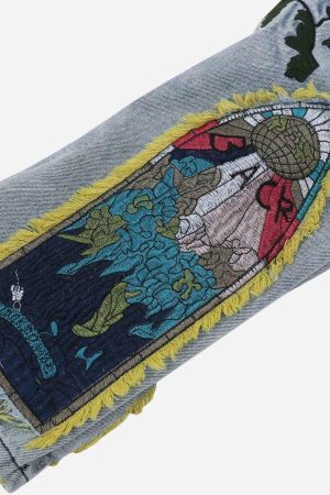 Concert Outfit Plum Embroidery Jeans