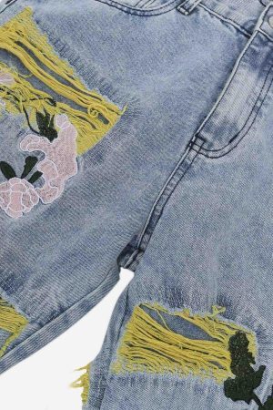 Concert Outfit Plum Embroidery Jeans