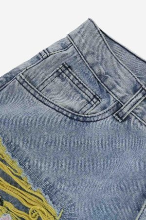 Concert Outfit Plum Embroidery Jeans