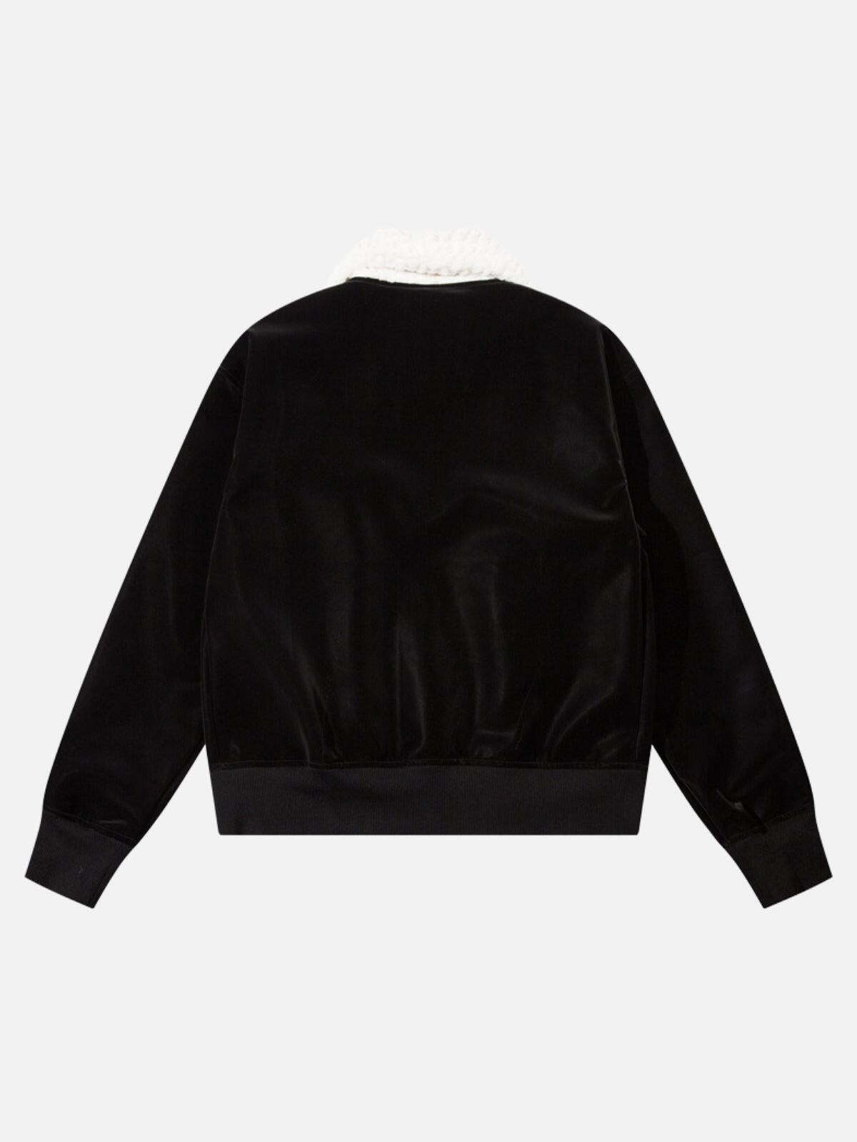 Concert Outfit Plush Collar Suede Faux Leather Jacket Concert Outfit Plush Collar Suede Faux Leather Jacket