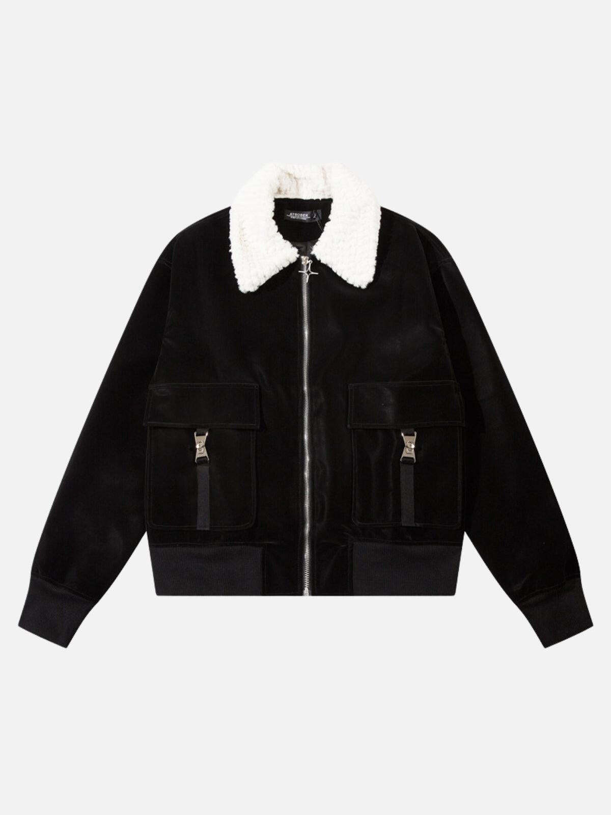 Concert Outfit Plush Collar Suede Faux Leather Jacket Concert Outfit Plush Collar Suede Faux Leather Jacket