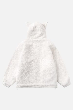 Concert Outfit Plush Ear Hoodie Jacket