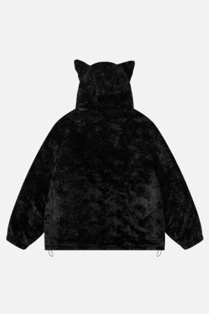 Concert Outfit Plush Ear Hoodie Jacket