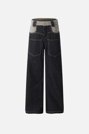 Concert Outfit Plush Patchwork Jeans