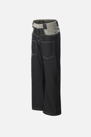 Concert Outfit Plush Patchwork Jeans