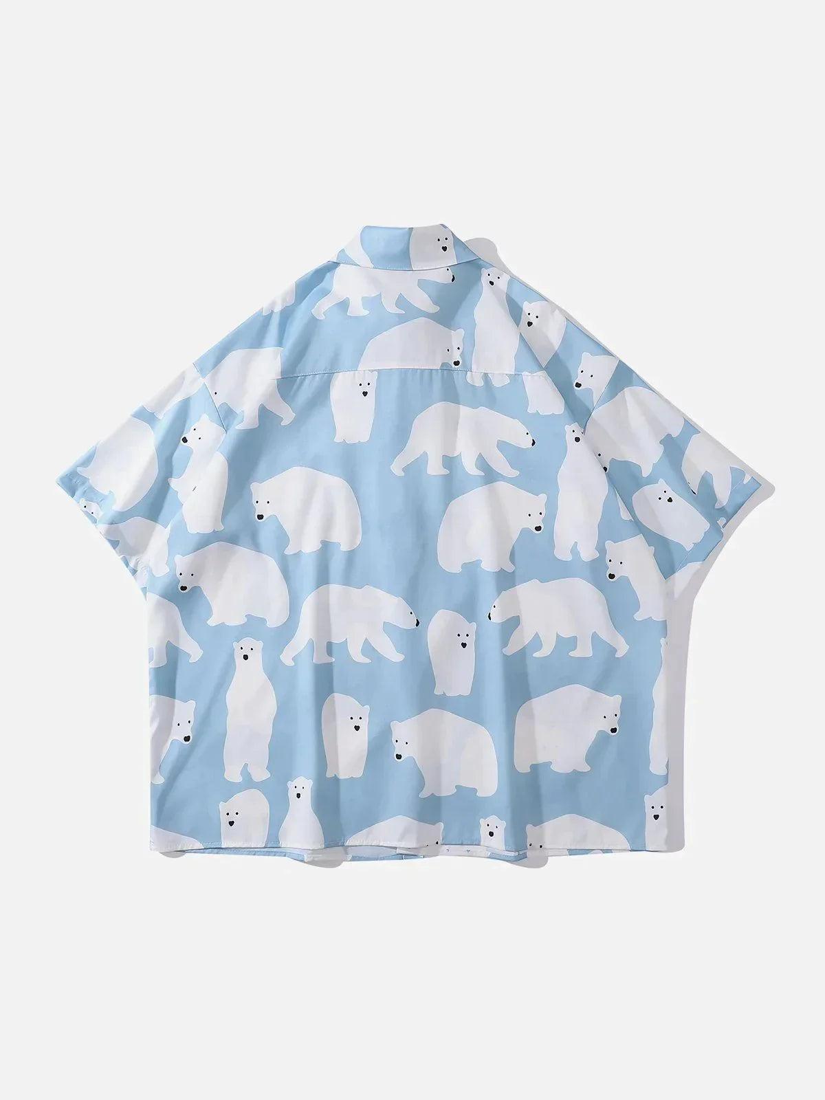 Concert Outfit Polar Bear Print Short Sleeve Shirt Concert Outfit Polar Bear Print Short Sleeve Shirt