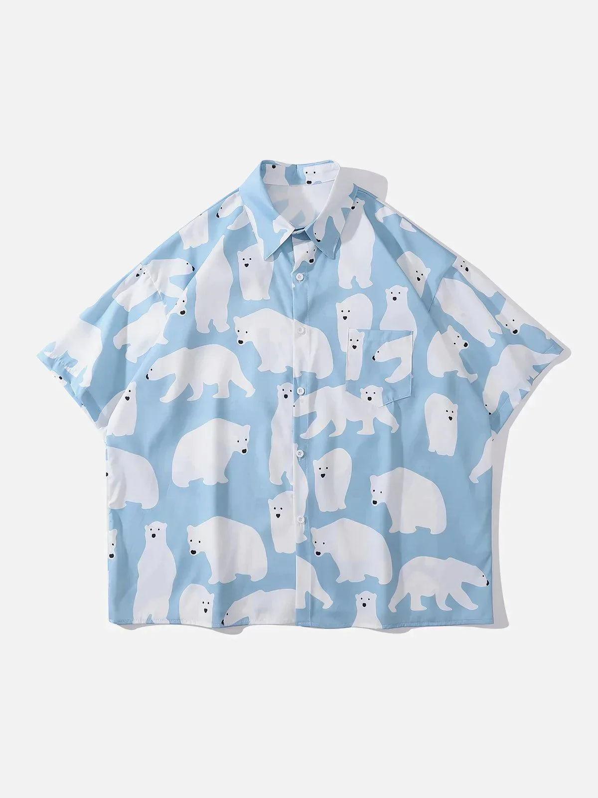 Concert Outfit Polar Bear Print Short Sleeve Shirt Concert Outfit Polar Bear Print Short Sleeve Shirt