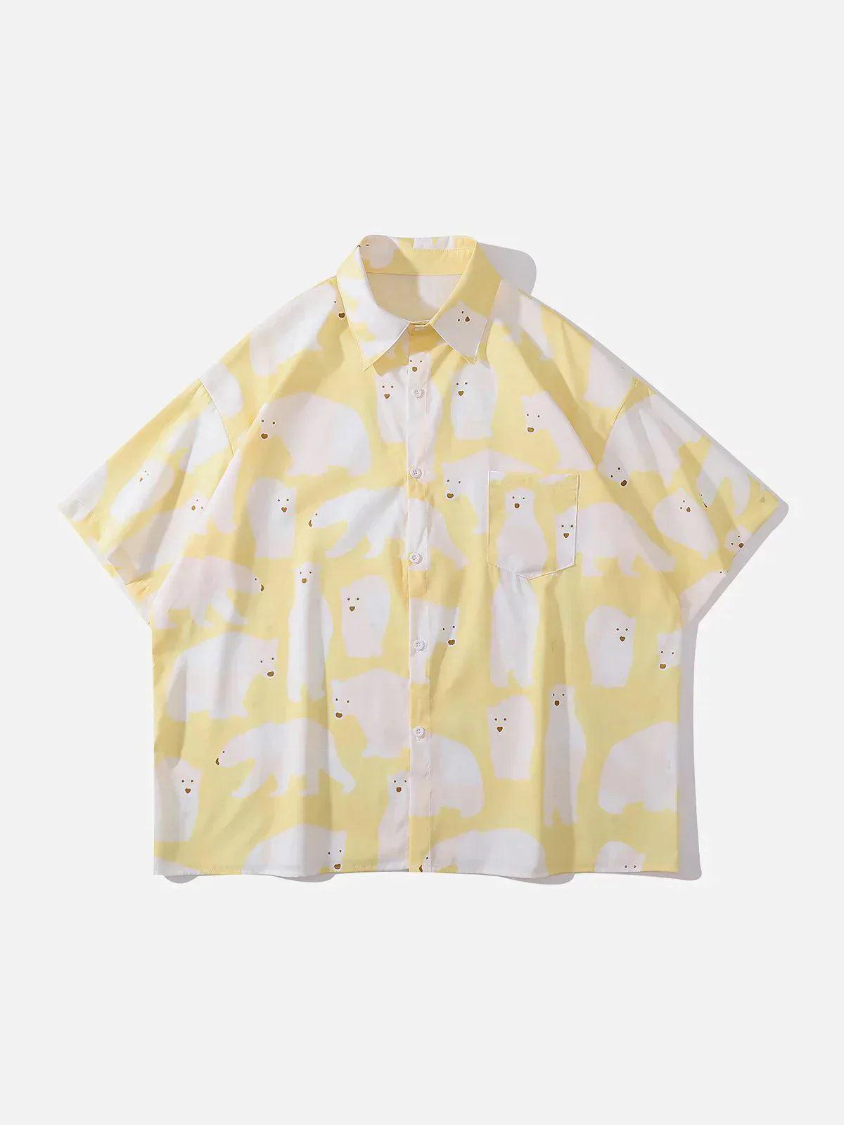 Concert Outfit Polar Bear Print Short Sleeve Shirt Concert Outfit Polar Bear Print Short Sleeve Shirt