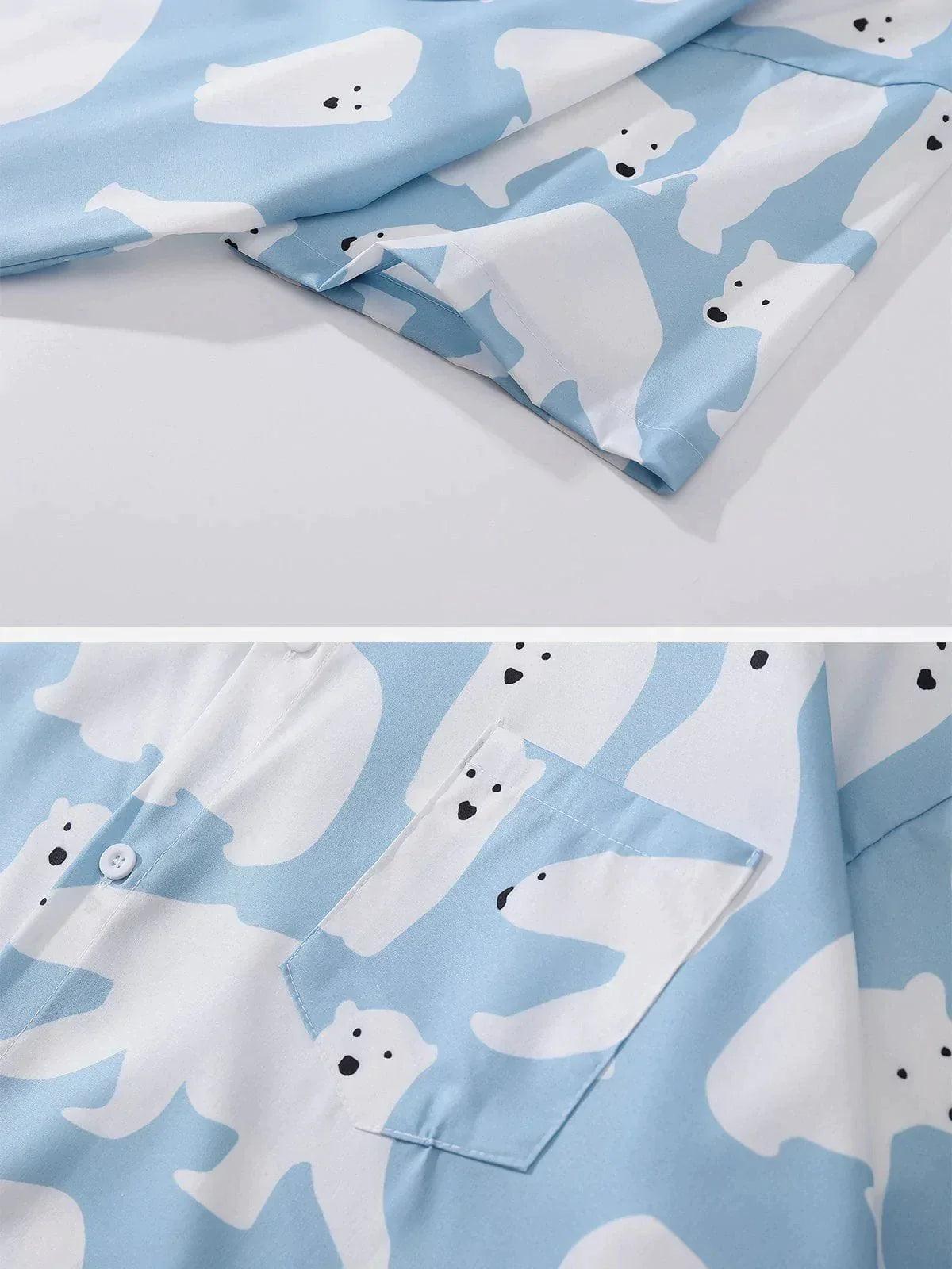 Concert Outfit Polar Bear Print Short Sleeve Shirt Concert Outfit Polar Bear Print Short Sleeve Shirt