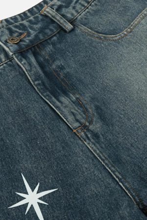 Concert Outfit Polaris Print Washed Straight Jeans