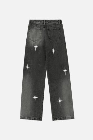 Concert Outfit Polaris Print Washed Straight Jeans