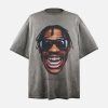 Concert Outfit Portrait Print Crew Neck T-Shirt