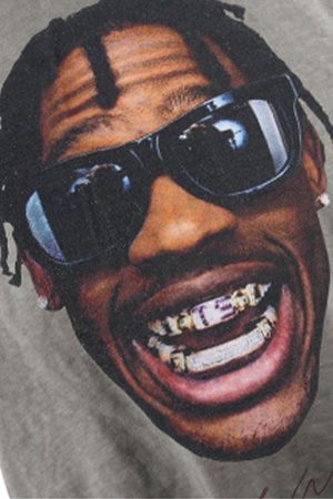 Concert Outfit Portrait Print Crew Neck T-Shirt