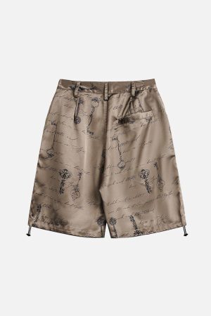 Concert Outfit Print Silk Shorts