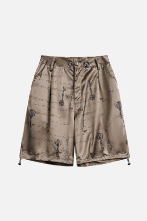 Concert Outfit Print Silk Shorts