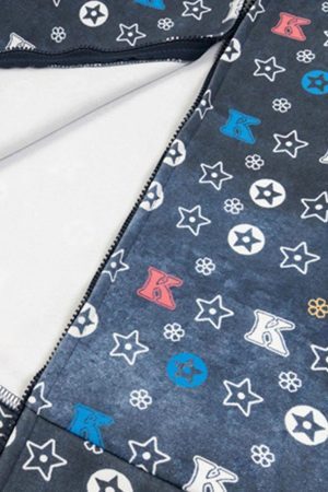 Concert Outfit Printing Gradient Zip-Up Hoodie