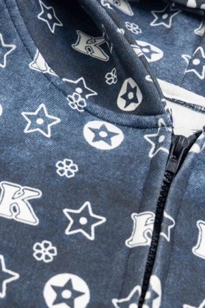 Concert Outfit Printing Gradient Zip-Up Hoodie