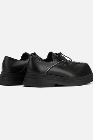 Concert Outfit Punk Personality Zipper Design Leather Shoes