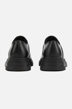 Concert Outfit Punk Personality Zipper Design Leather Shoes