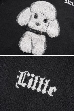 Concert Outfit Puppy Knit Sweater