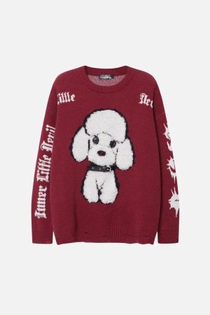 Concert Outfit Puppy Knit Sweater