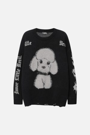 Concert Outfit Puppy Knit Sweater