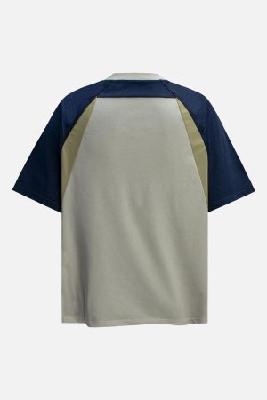 Concert Outfit Quick-Dry Contrast Color Quarter Zip Up T-Shirt