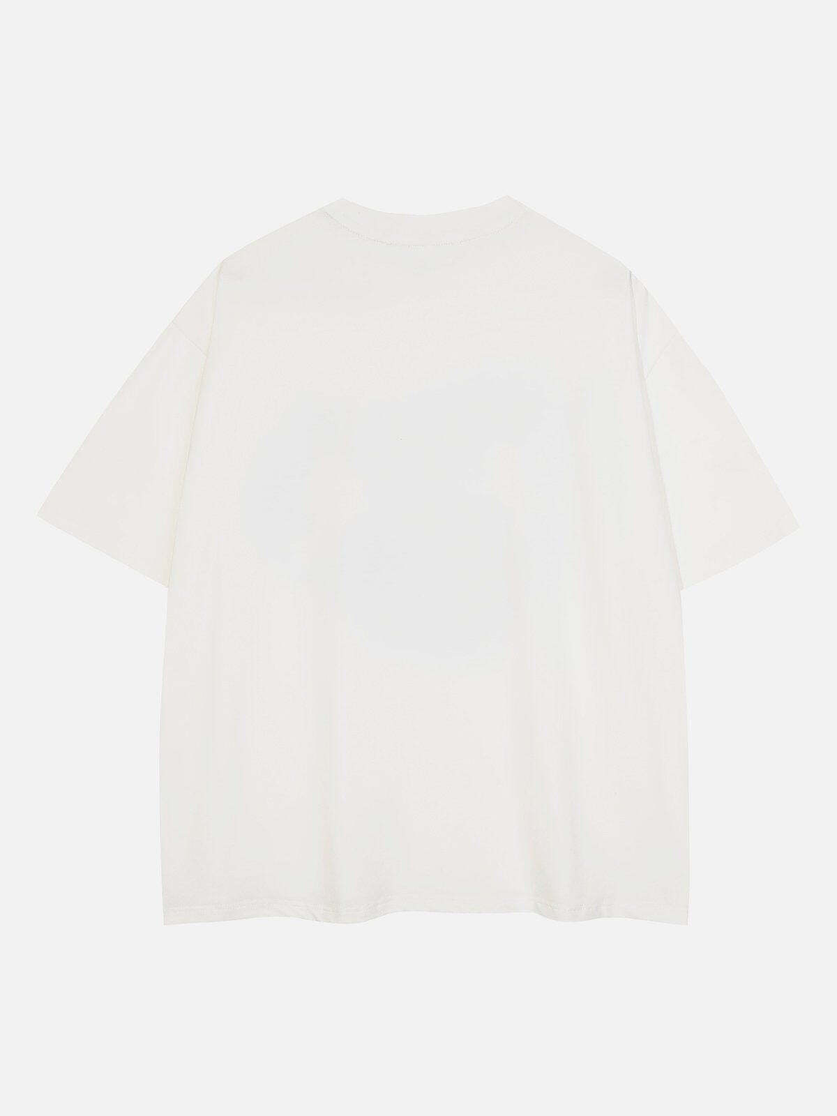 Concert Outfit Rabbit Embroidery Print Tee Concert Outfit Rabbit Embroidery Print Tee