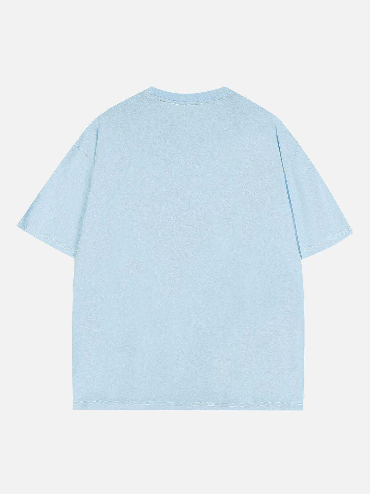 Concert Outfit Rabbit Embroidery Print Tee Concert Outfit Rabbit Embroidery Print Tee